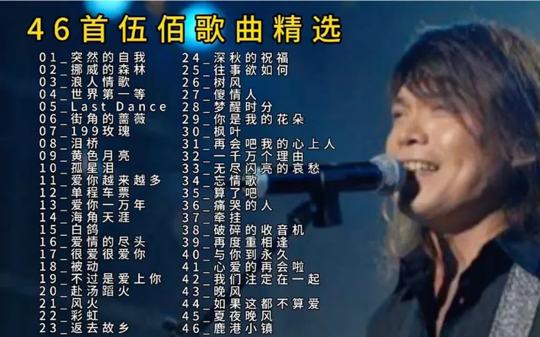 【经典歌曲】46首伍佰经典老歌精选,摇滚教父的歌曾火遍大街小巷哔哩哔哩bilibili