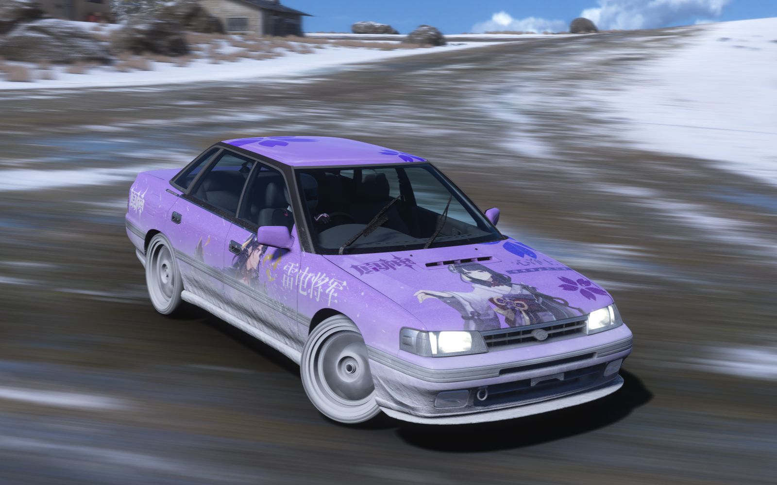 地平线5 蓝图推荐~ 巴鲁斯 rs 1990 在大雪纷飞的赛道飘起来