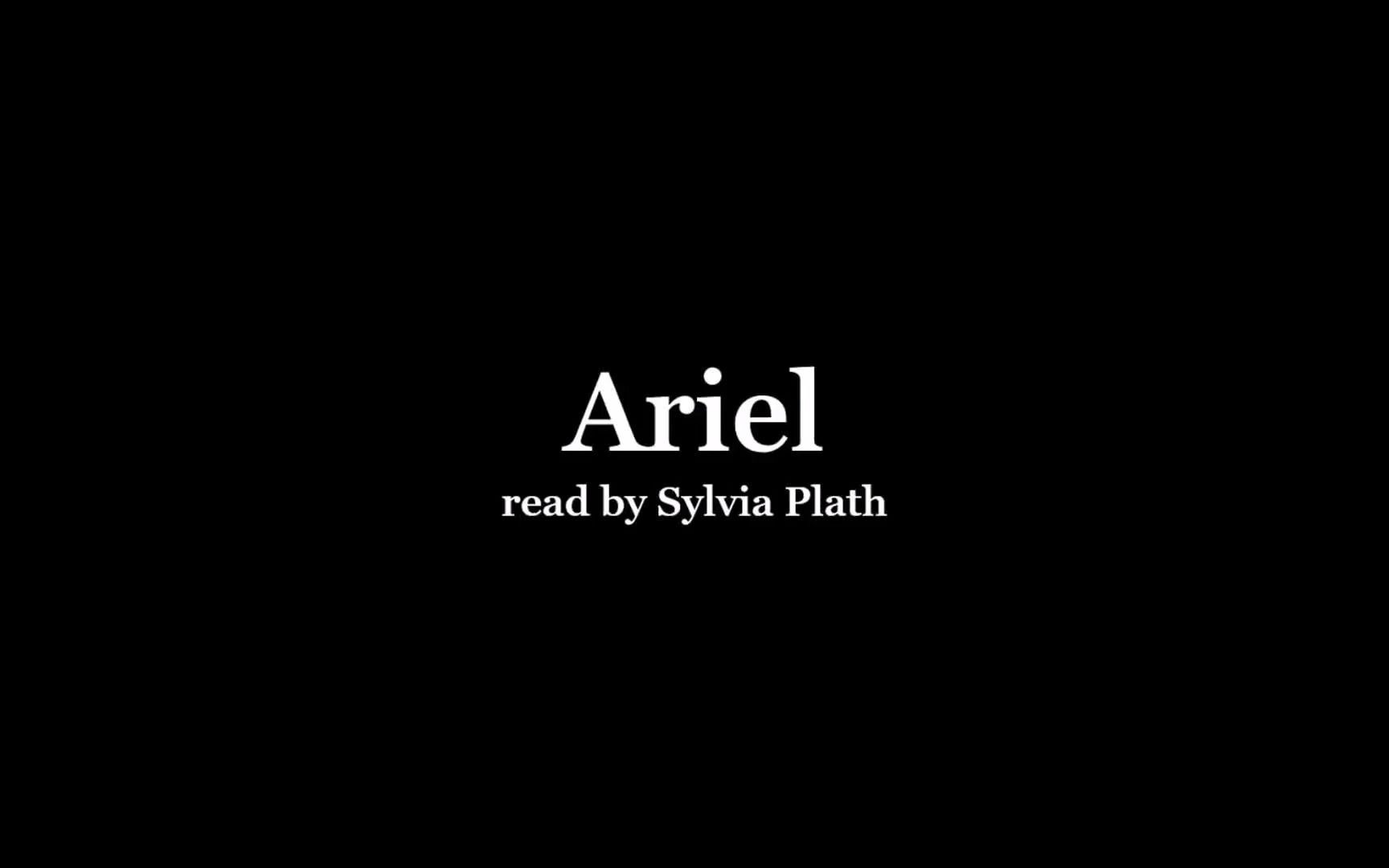 【西尔维娅ⷦ™‰斯|英字】读诗|《爱丽尔》|Sylvia Plath reading 'Ariel'哔哩哔哩bilibili