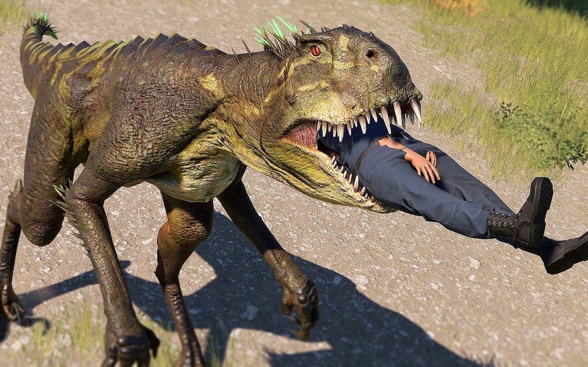 天蝎霸王龙vs玛君龙巨兽龙恐龙爆发冲突大战侏罗纪世界进化2电影级