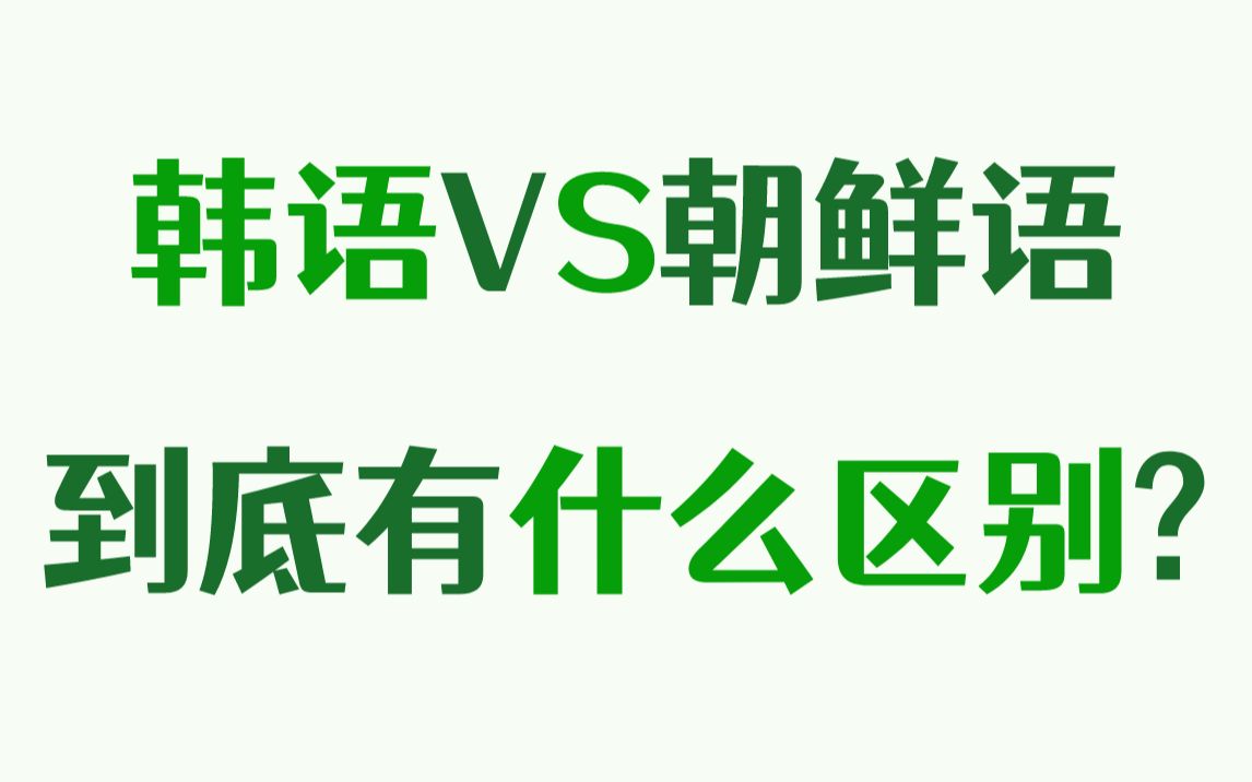 【韩语】中国朝鲜族/朝鲜人/韩国人说话能互相听懂吗?一个视频教会你它们之间的区别!哔哩哔哩bilibili