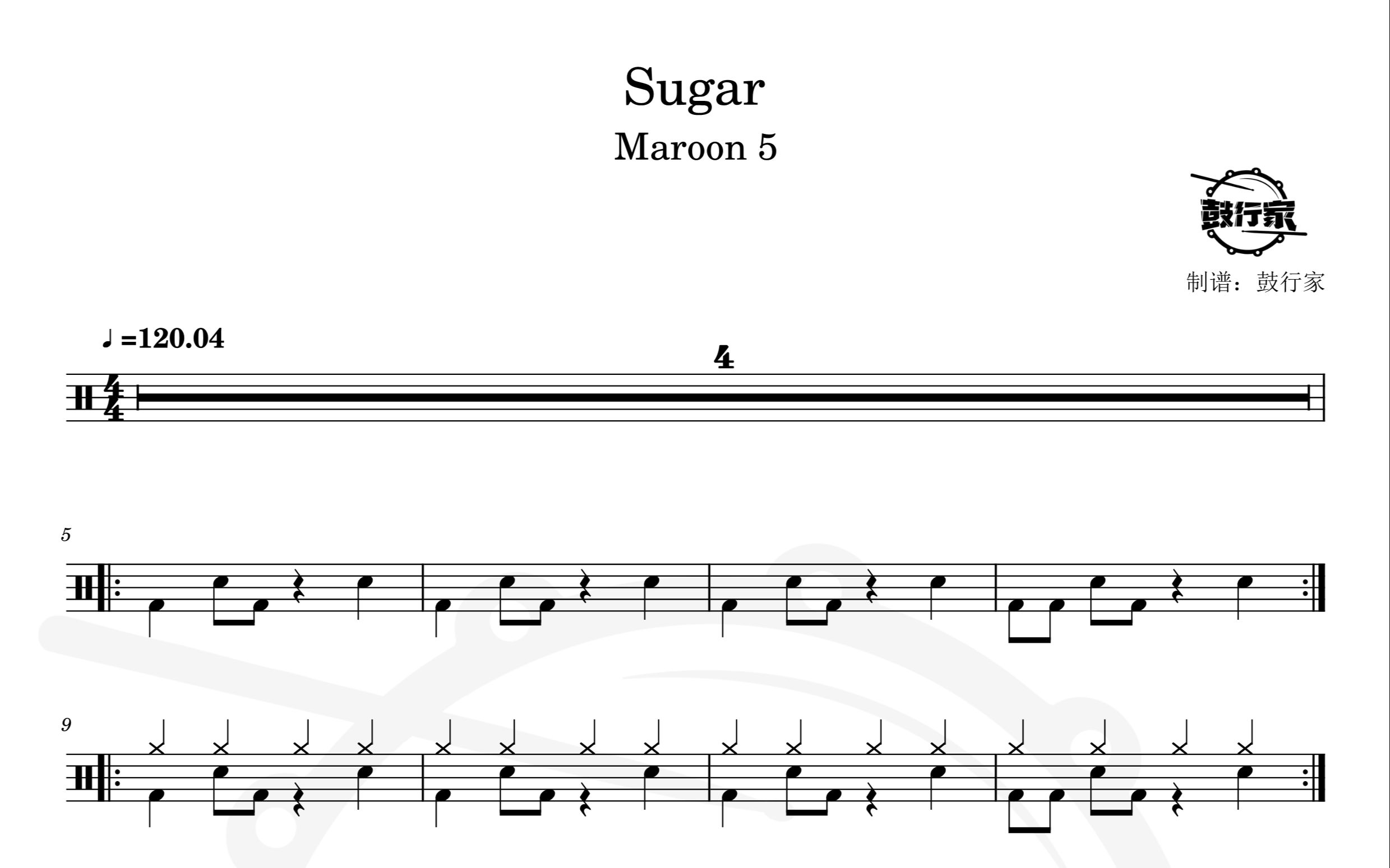 sugar鼓谱图片