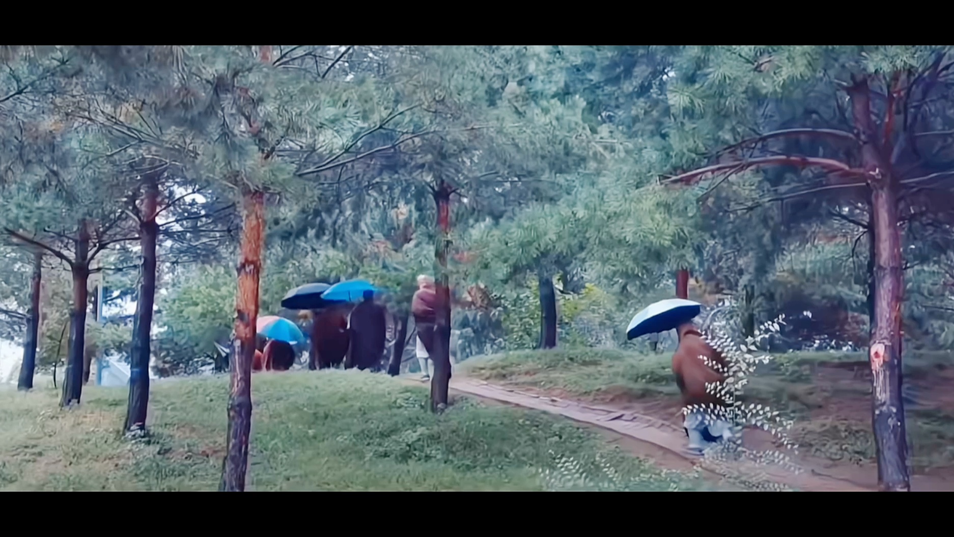 [图]《白露龙华寺礼佛》桂月白露雨绵绵，翠林小径映秋寒。禅师撑伞匆匆去，龙华礼佛心释然。