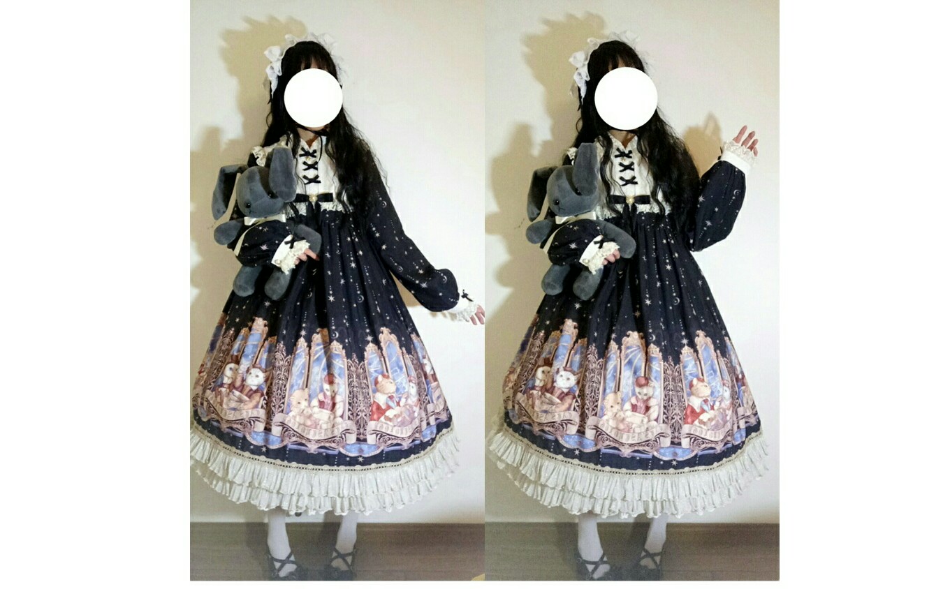honeyhoney lolita占星猫先行op长款大码开箱 试穿 软喵子家 lo娘校服
