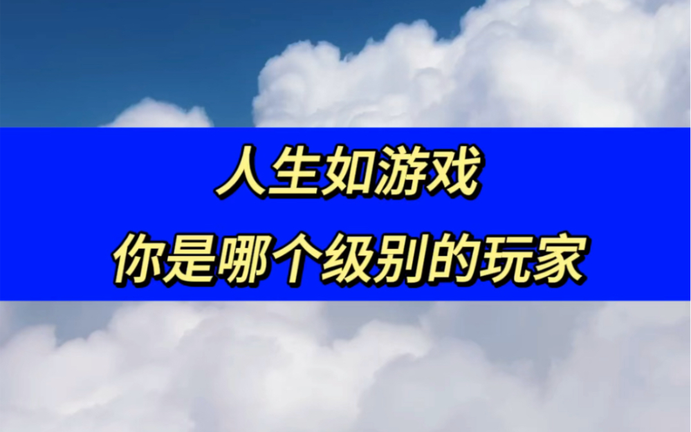 人生如游戏,你是哪个级别的玩家哔哩哔哩bilibili