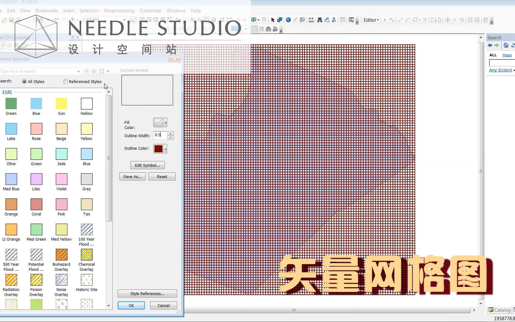 【Arcgis教程】创建矢量网格图gridfishnet哔哩哔哩bilibili