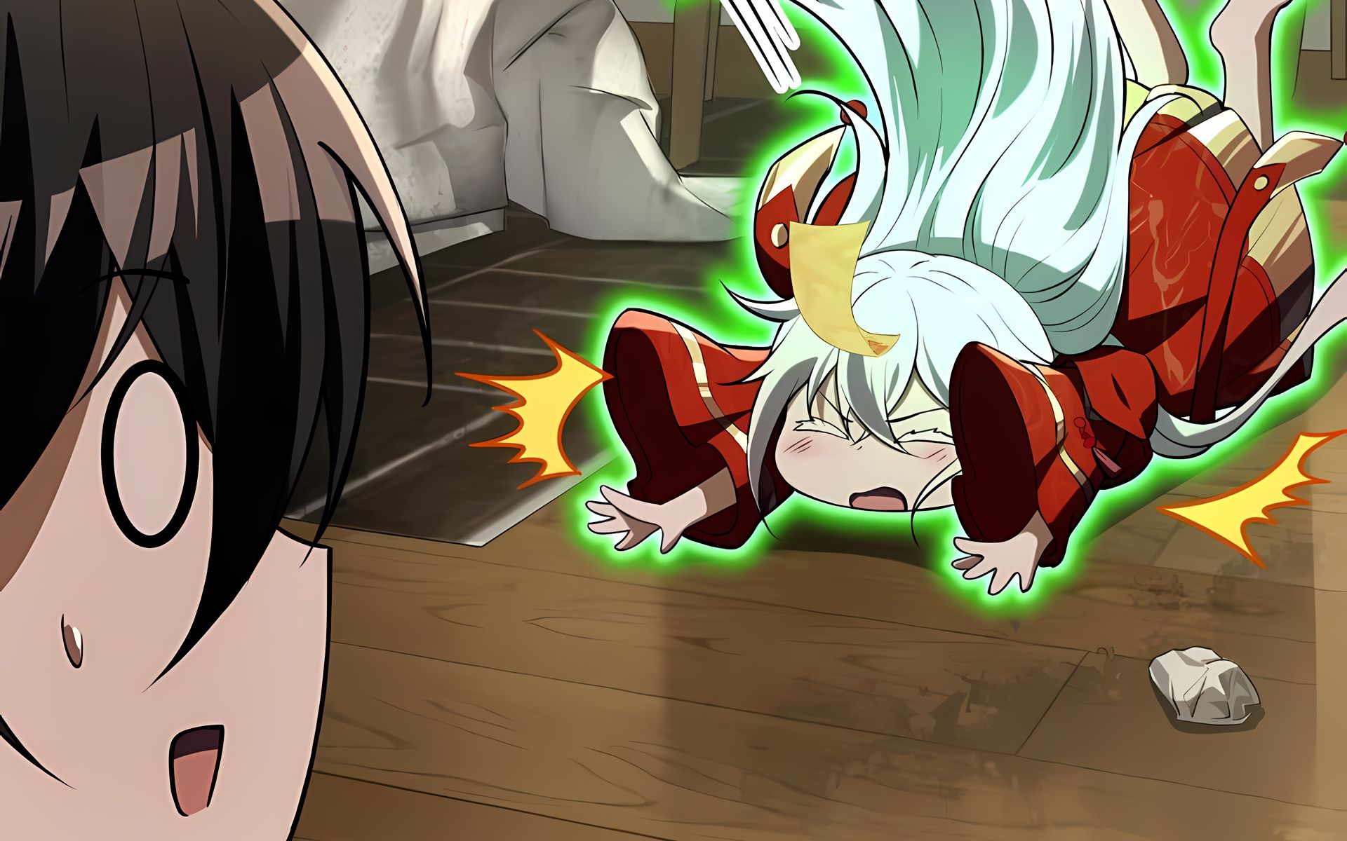 女鬼第一次尝试穿着衣服走路 没想到刚抬起腿就摔了个大马趴