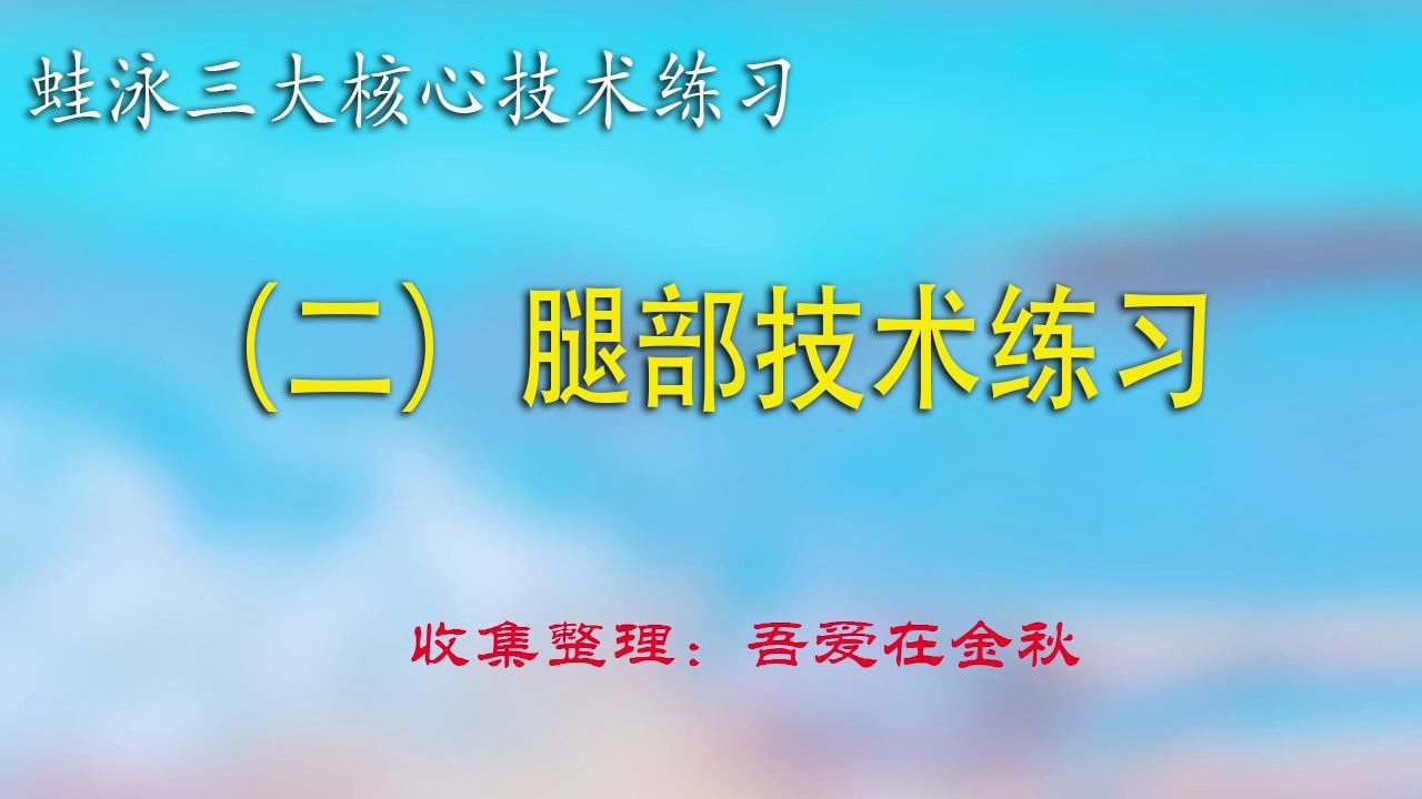 蛙泳三大核心技术练习之腿部练习哔哩哔哩bilibili