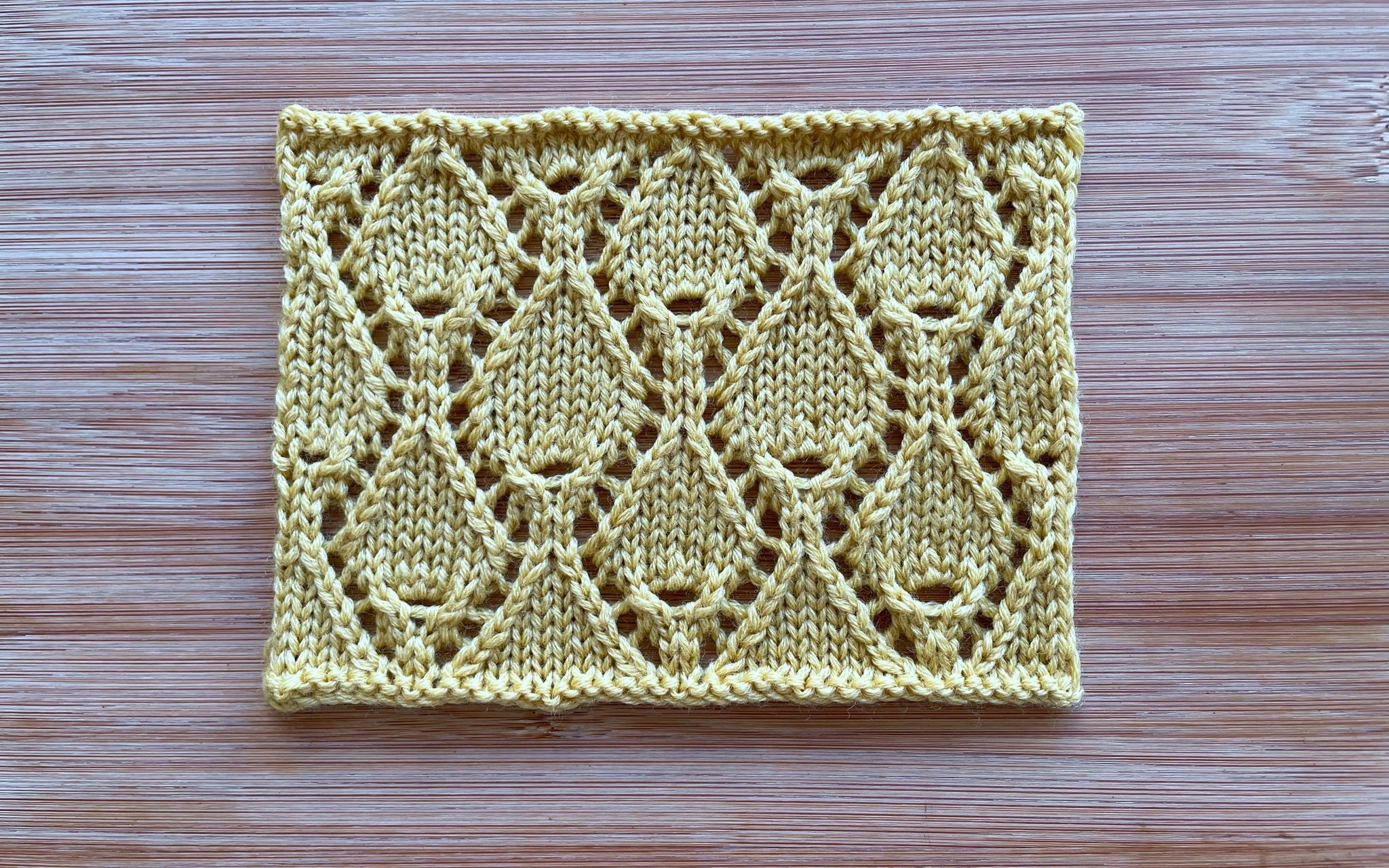 【轻描编织】分享一款漂亮的镂空叶片花样,简洁秀气,织衣服和披肩很