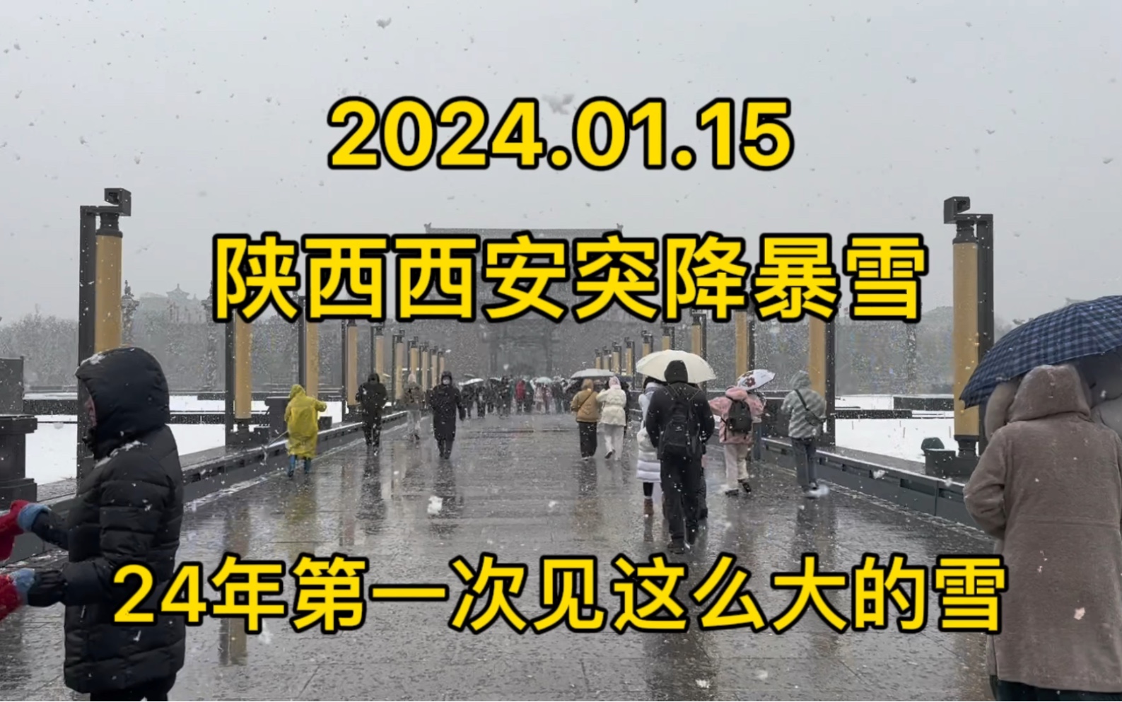 2024.1.15陕西西安突降暴雪,24年第一次见这么 大的雪,太兴奋了哔哩哔哩bilibili