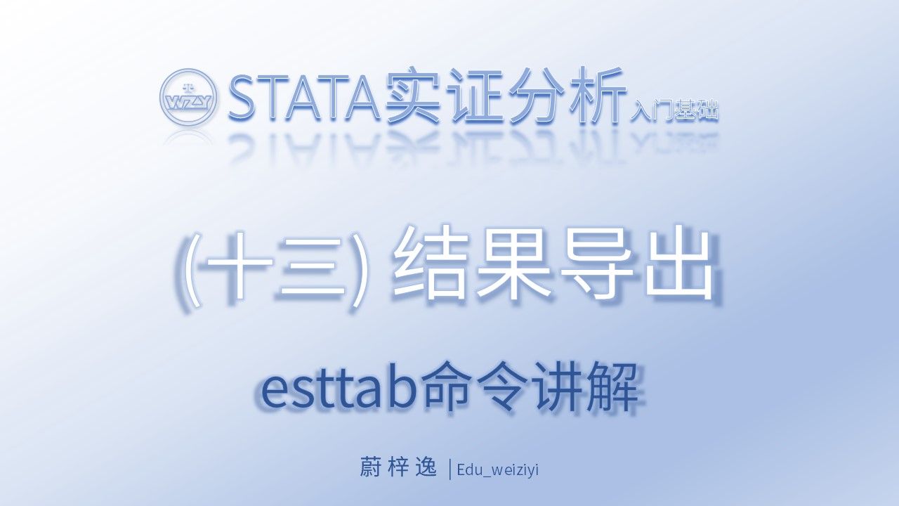 STATA入门基础(十三)回归结果导出|esttab命令使用讲解|从零开始学会STATA实证操作、结果导出、回归分析、导出结果转置哔哩哔哩bilibili