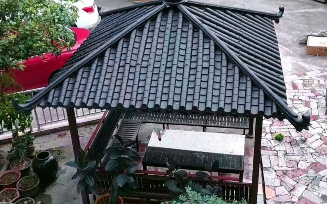 四角亭#仿古瓦 #凉亭仿古瓦