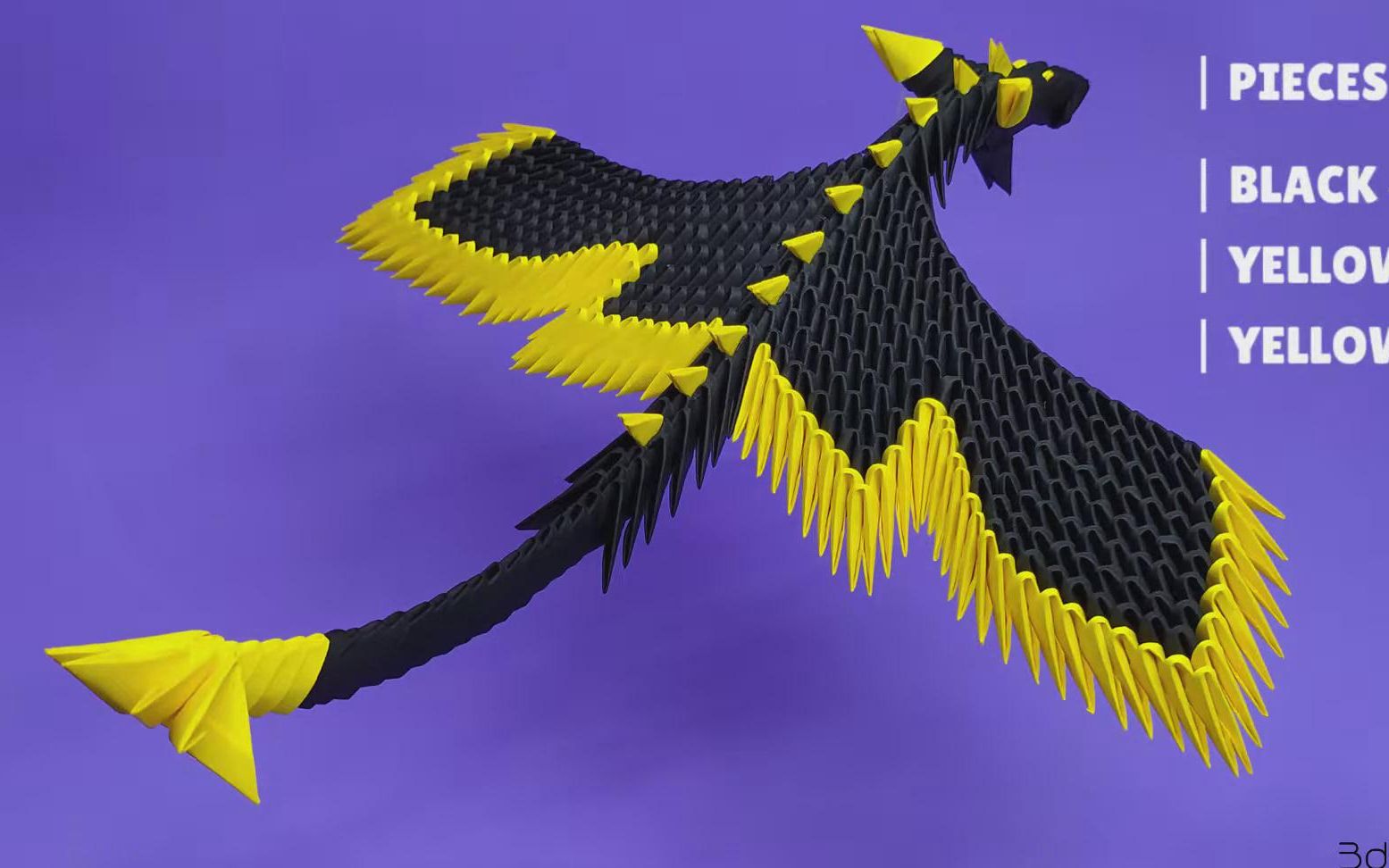 三角插折纸工艺  如何制作3d折纸飞龙