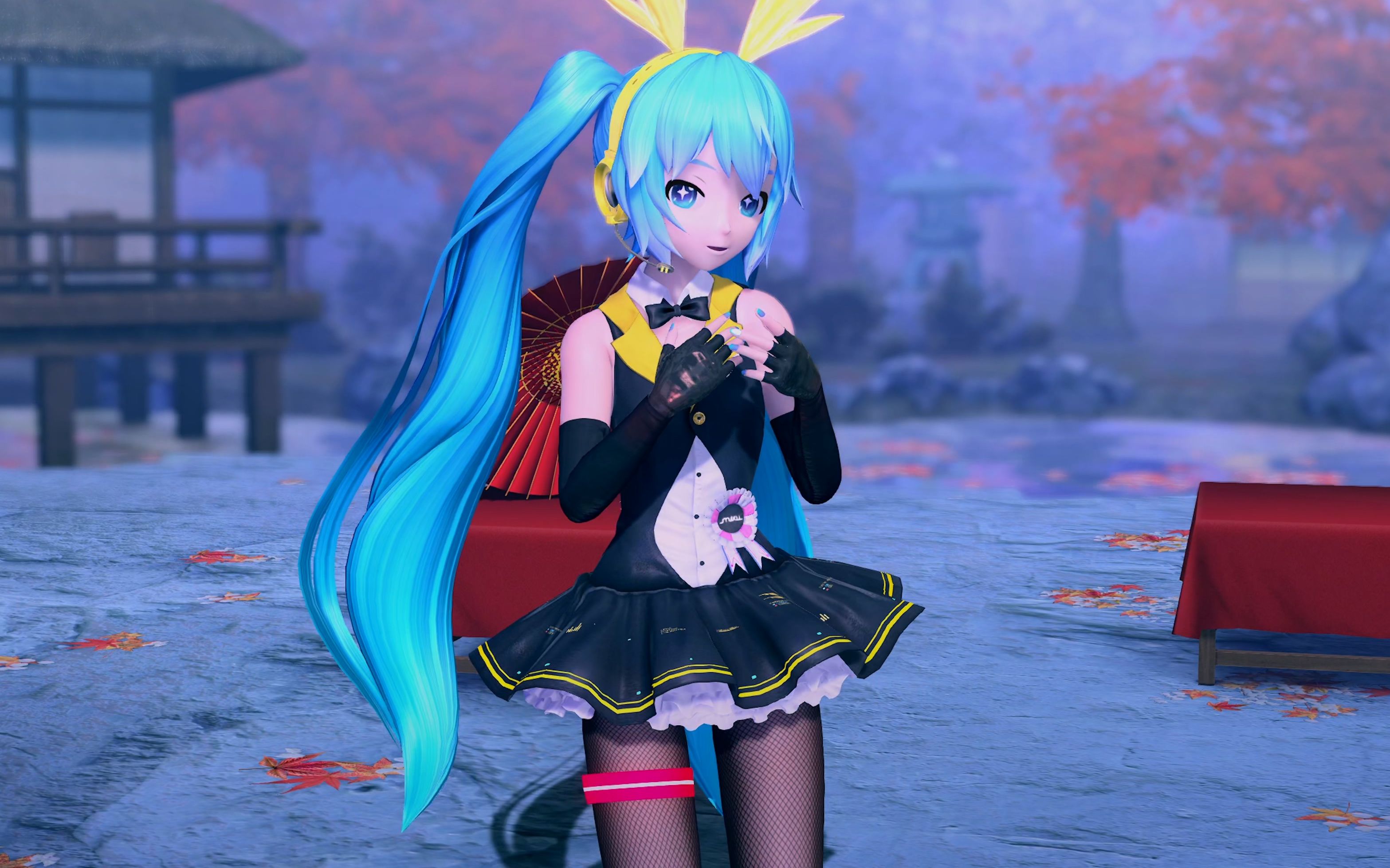 4k画质~【miku兔女郎】红一叶 中文字幕版【初音未来】歌姬计划游戏pv