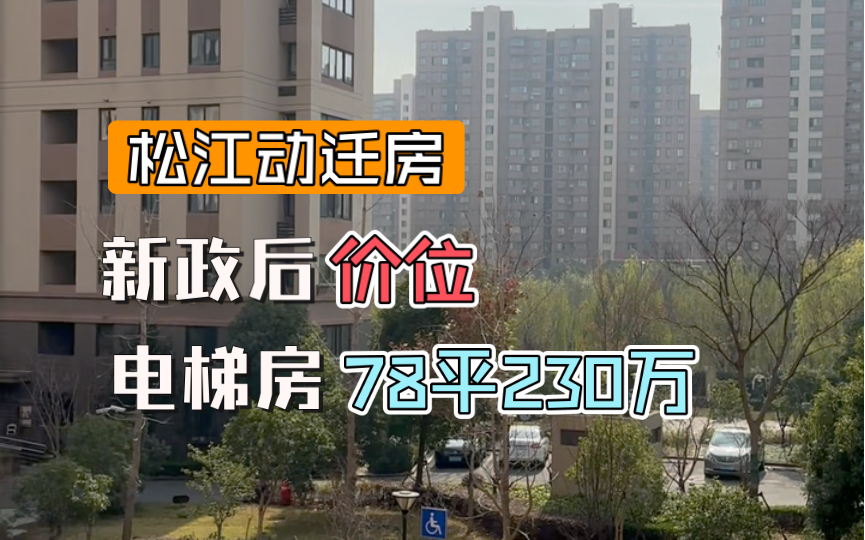 松江9号线泗泾动迁房78平2房边套230万、两面沿河、小区共两排哔哩哔哩bilibili