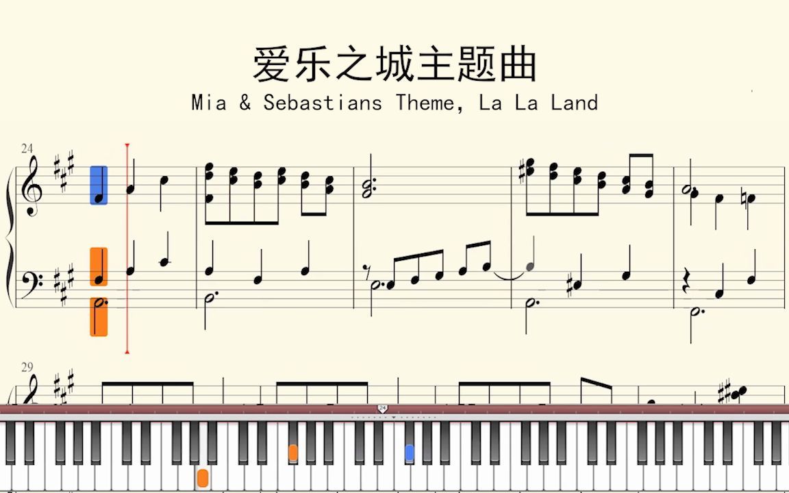 钢琴谱:爱乐之城主题曲(Mia & Sebastians Theme,La La Land)哔哩哔哩bilibili