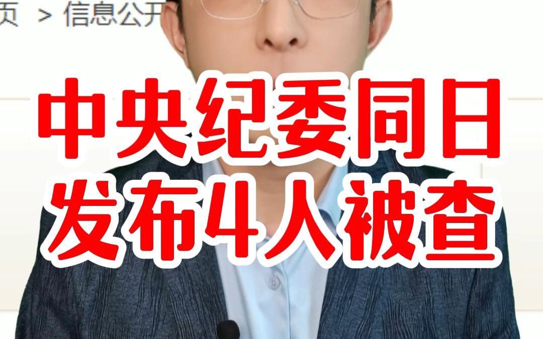 中央纪委同日发布4人被查哔哩哔哩bilibili