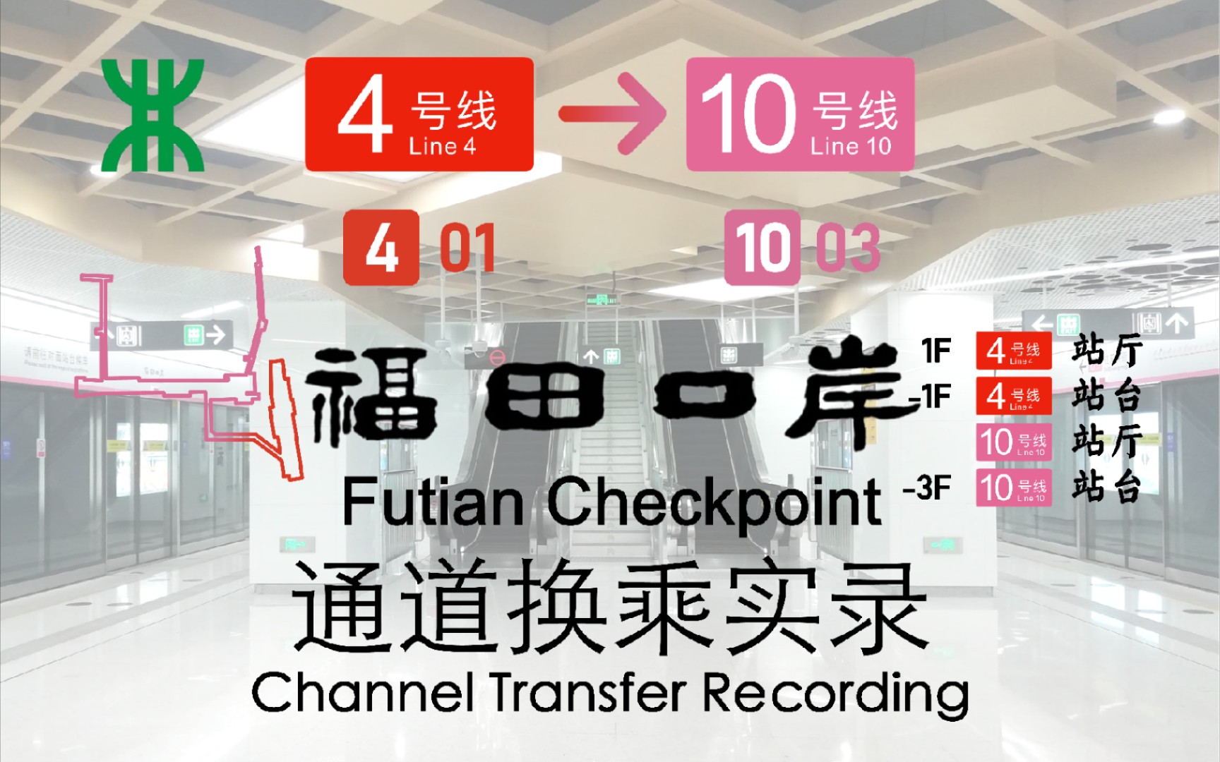 [深圳地铁] 福田口岸站 4号线10号线 换乘实录哔哩哔哩bilibili