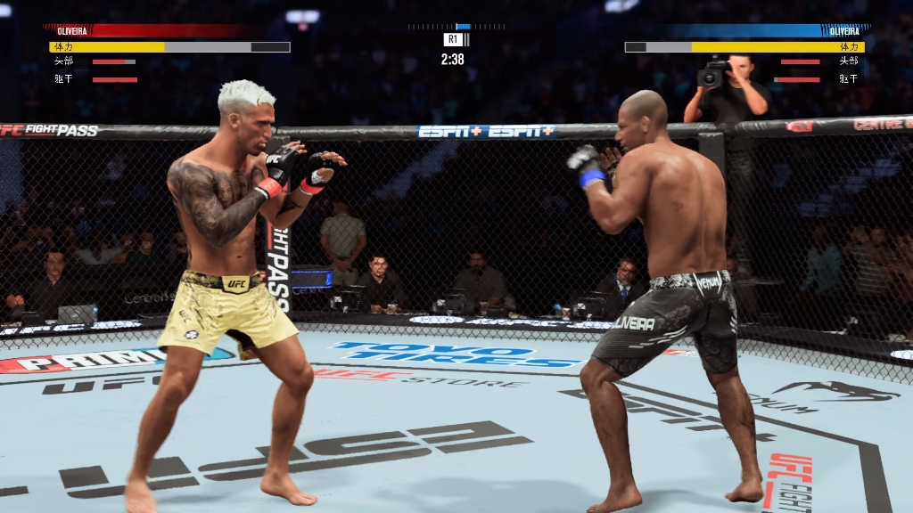 ufc5游戏:"布朗克斯之子"奥利维拉vs"巴西牛仔"奥利维拉,对战最高难度