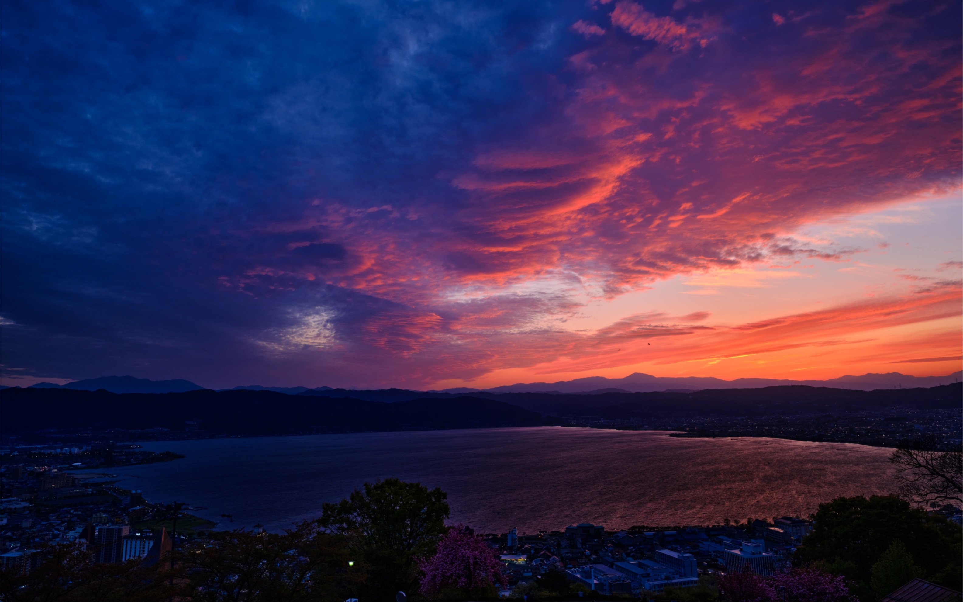 系守湖·诹访湖 日转夜
