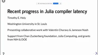 Tim Holy — Julia 编译延迟的相关进展