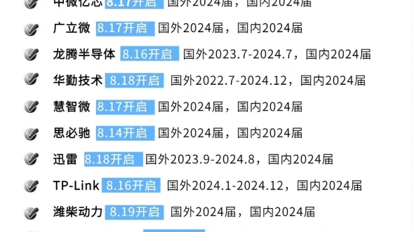 24届秋招8月底大爆发 2224届可投快冲 含互联网国企外企银行秋招最全汇总表格哔哩哔哩bilibili