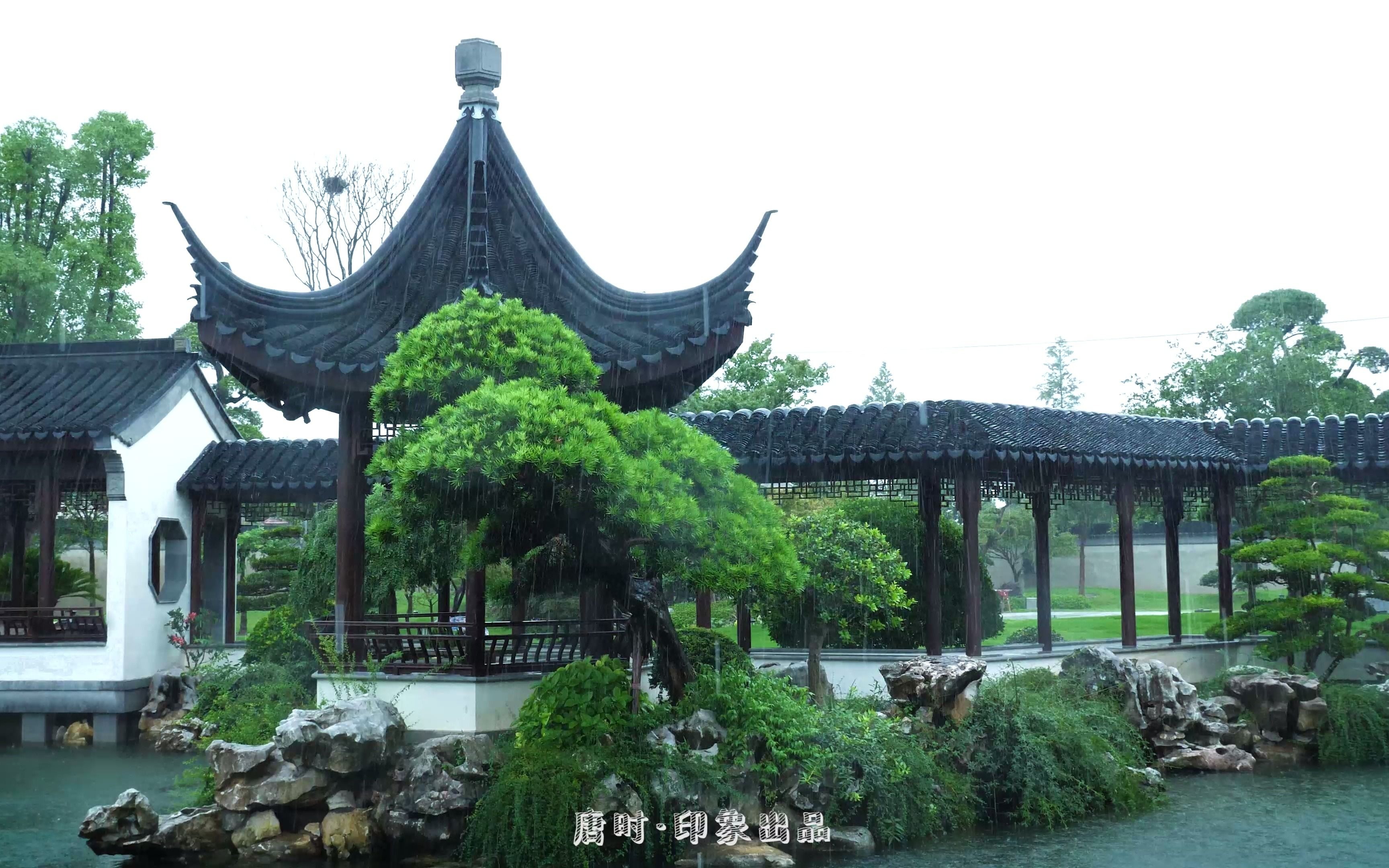 治愈系雨中白蒲镇王家小院4k视频