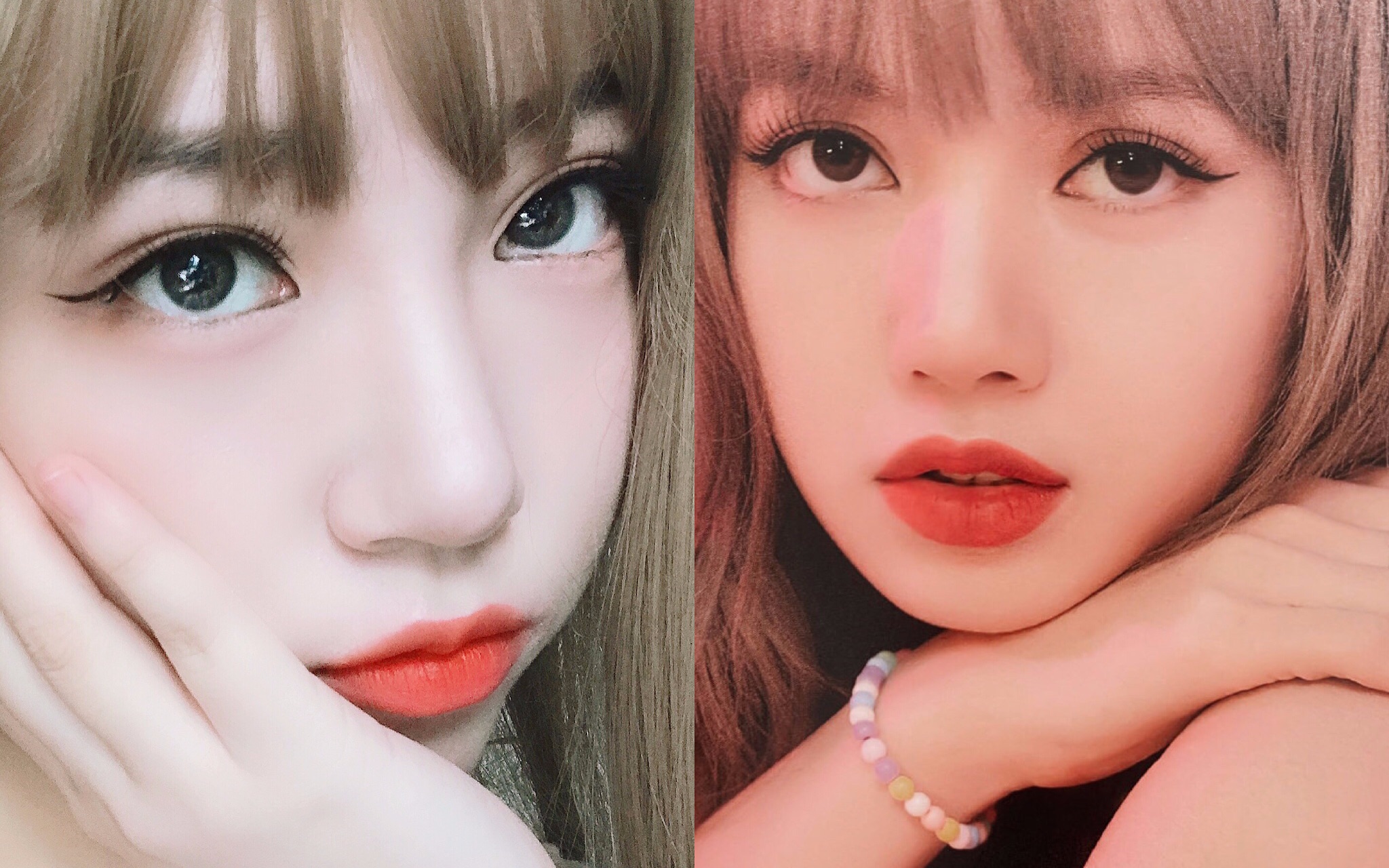 blackpink lisa仿妆|人间芭比画报少女感妆容|放大双眼的眼妆技巧