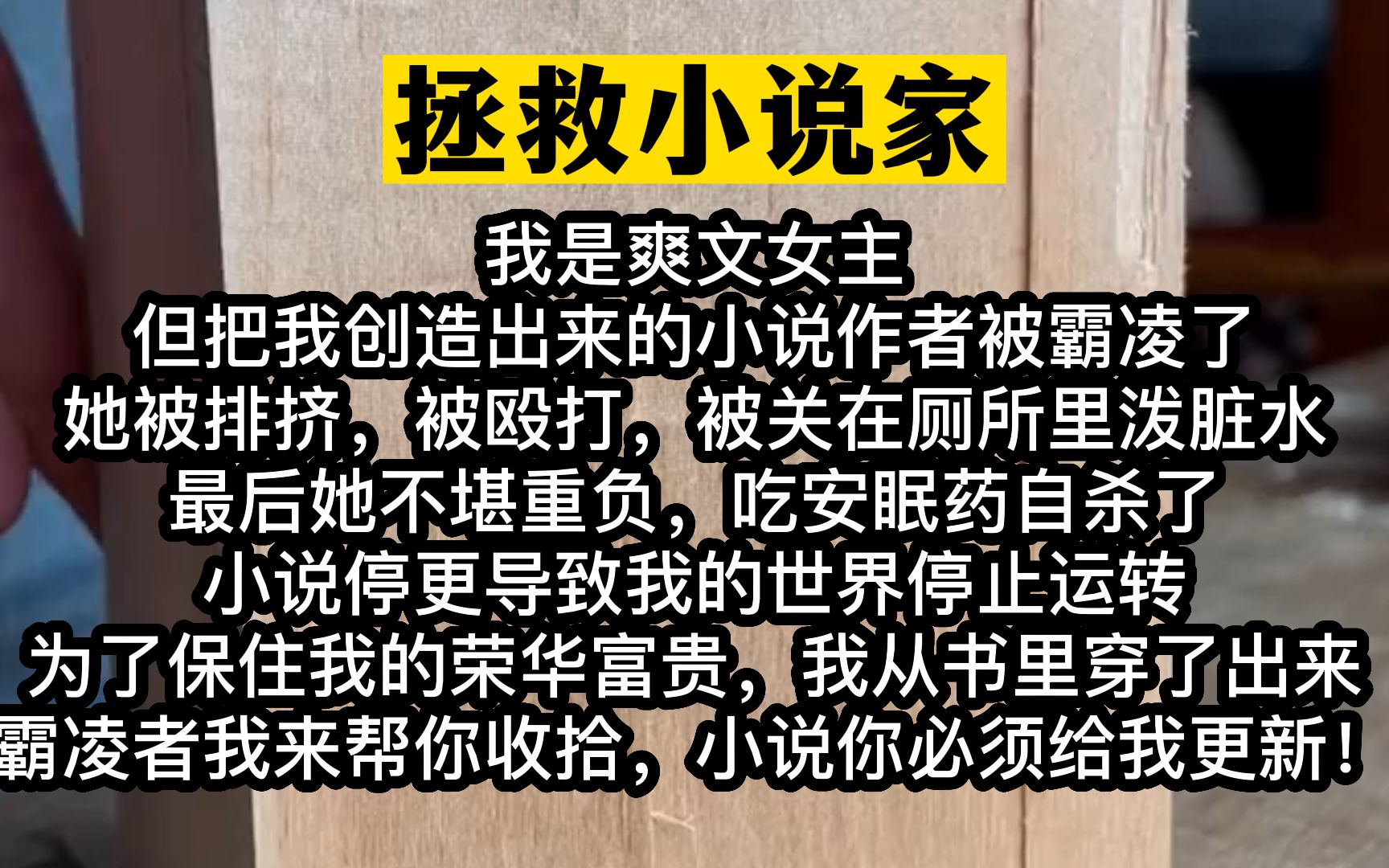 [图]小说推荐！我是爽文女主，但创造我的小说作者被霸凌，于是我从书里穿了出来...