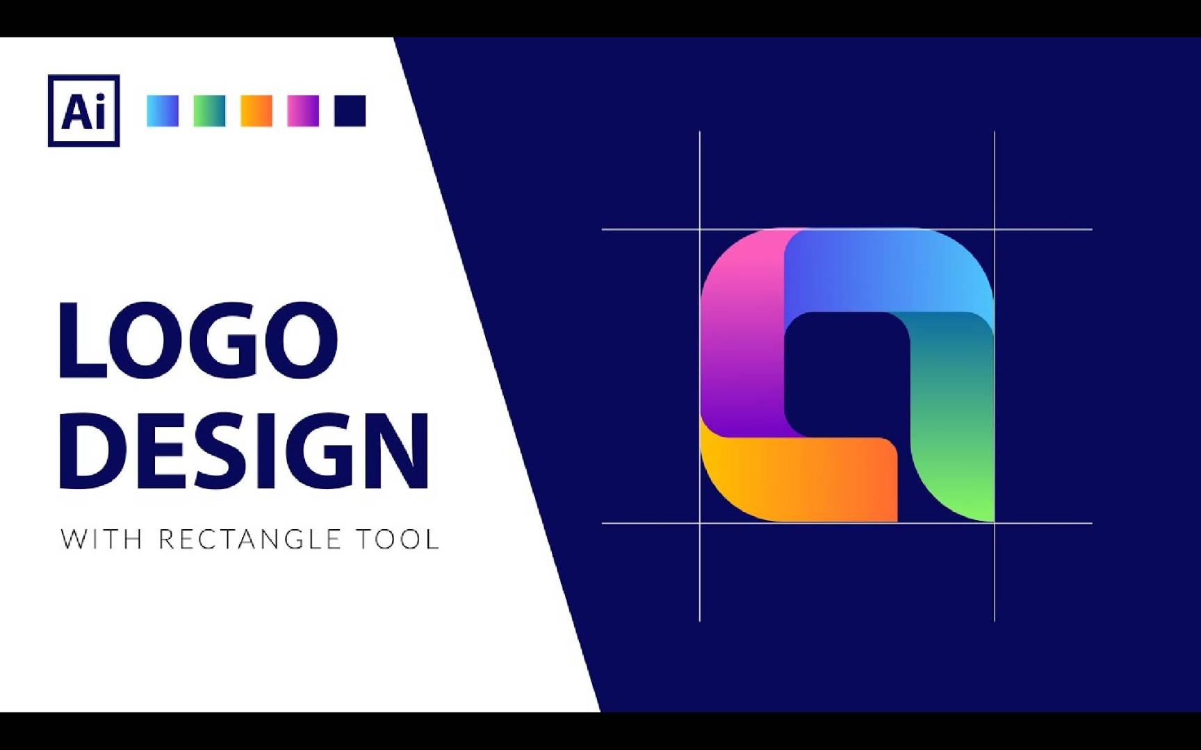 adobe illustrator教程:如何使用矩形工具设计标志logo