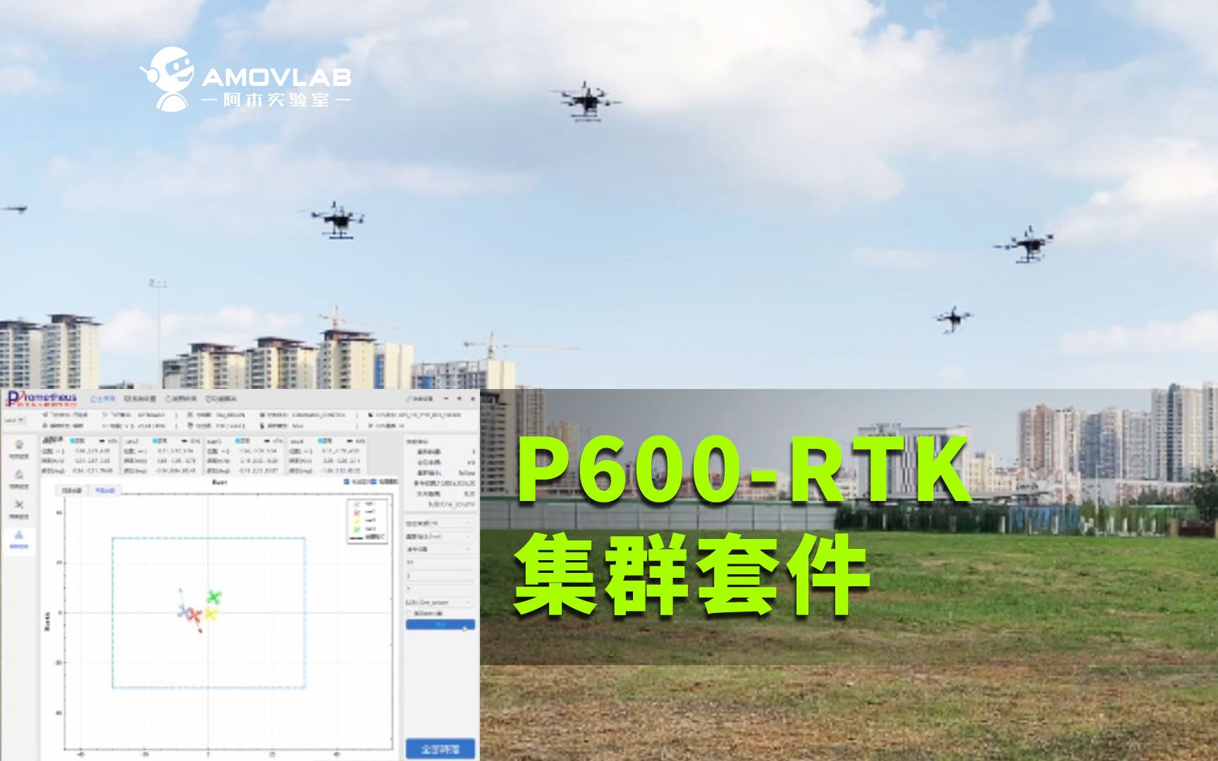 P600集群套件RTK定位更智能的室外集群编队,升级了主从跟随、绕圆队形功能哔哩哔哩bilibili