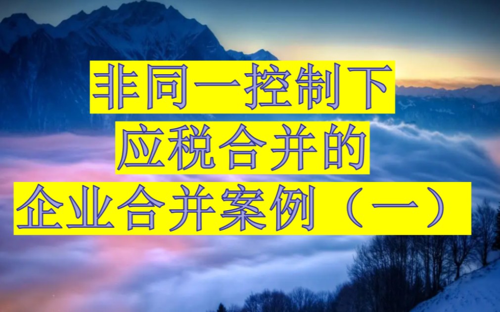 非同一控制下应税合并的企业合并案例(一)哔哩哔哩bilibili