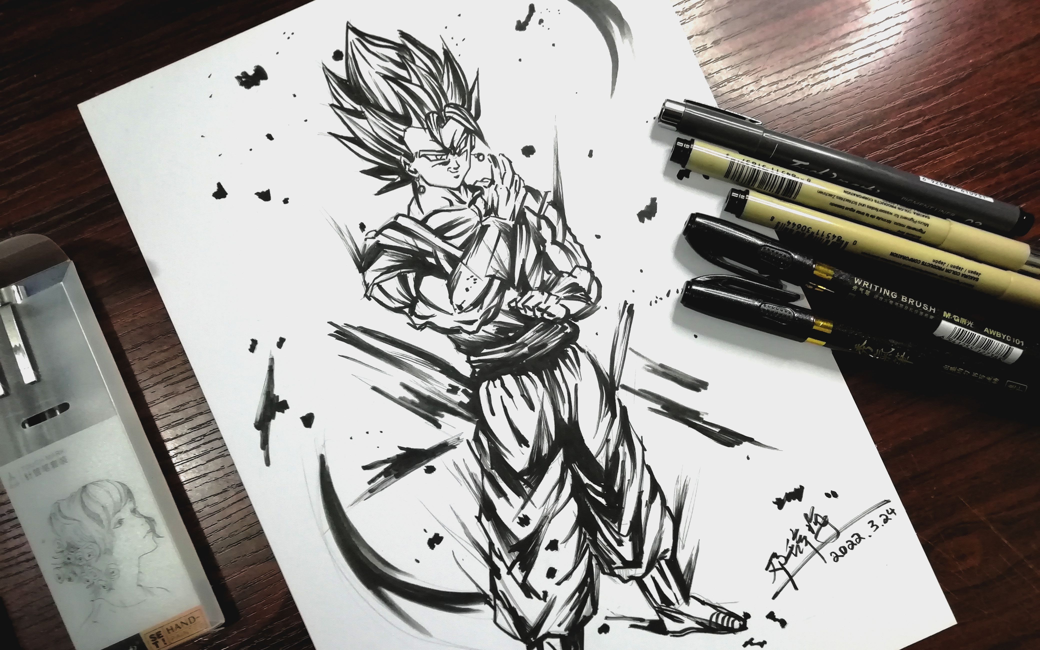 【秀丽笔手绘第六期】龙珠最强战士" 贝吉特_哔哩哔哩_bilibili