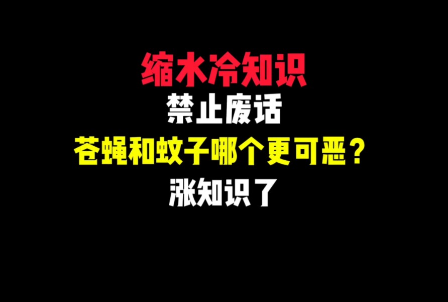 禁止废话:苍蝇和蚊子哪个更可恶?哔哩哔哩bilibili