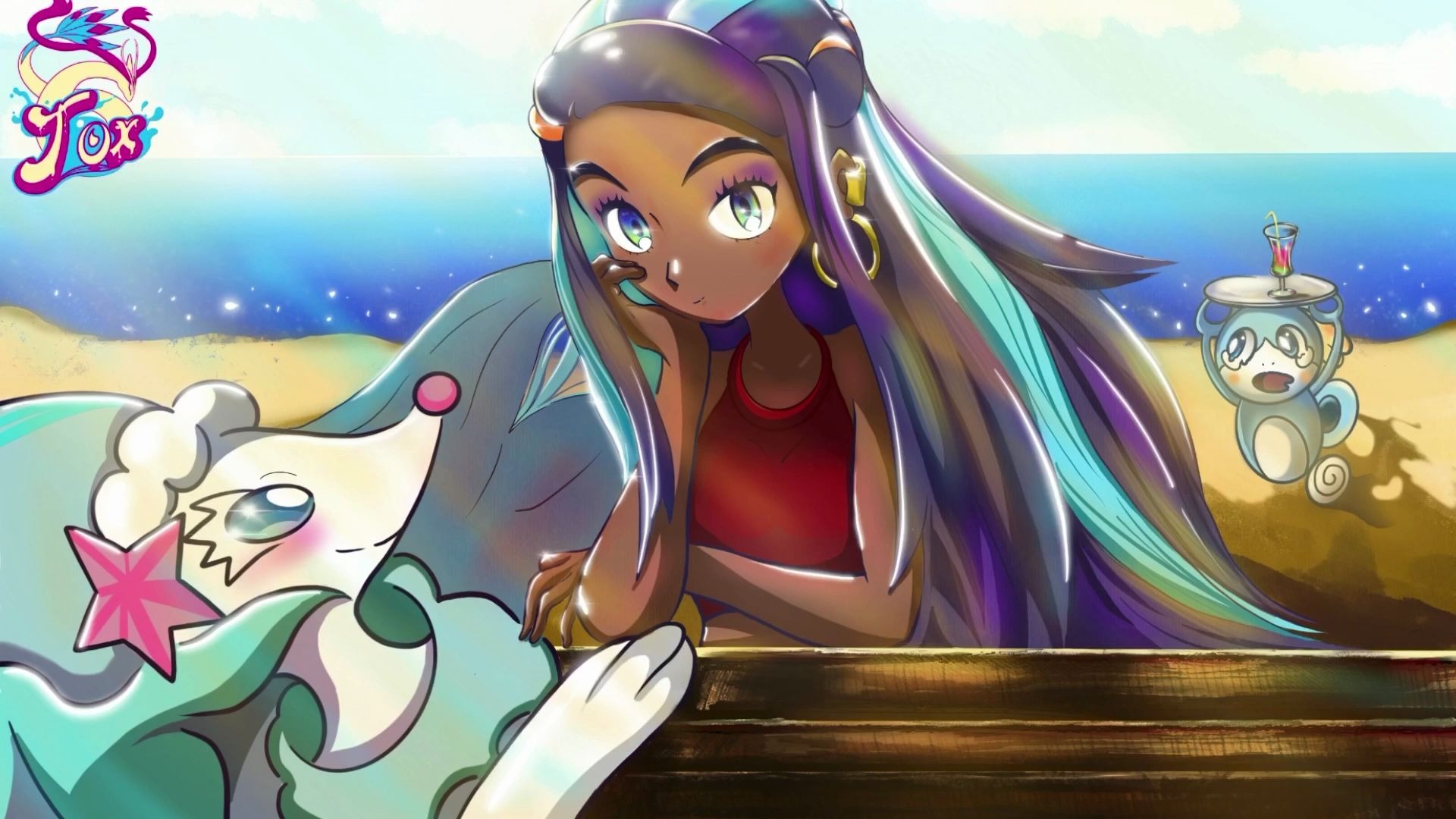 活动作品ipad板绘宝可梦剑盾水馆主模特小姐姐