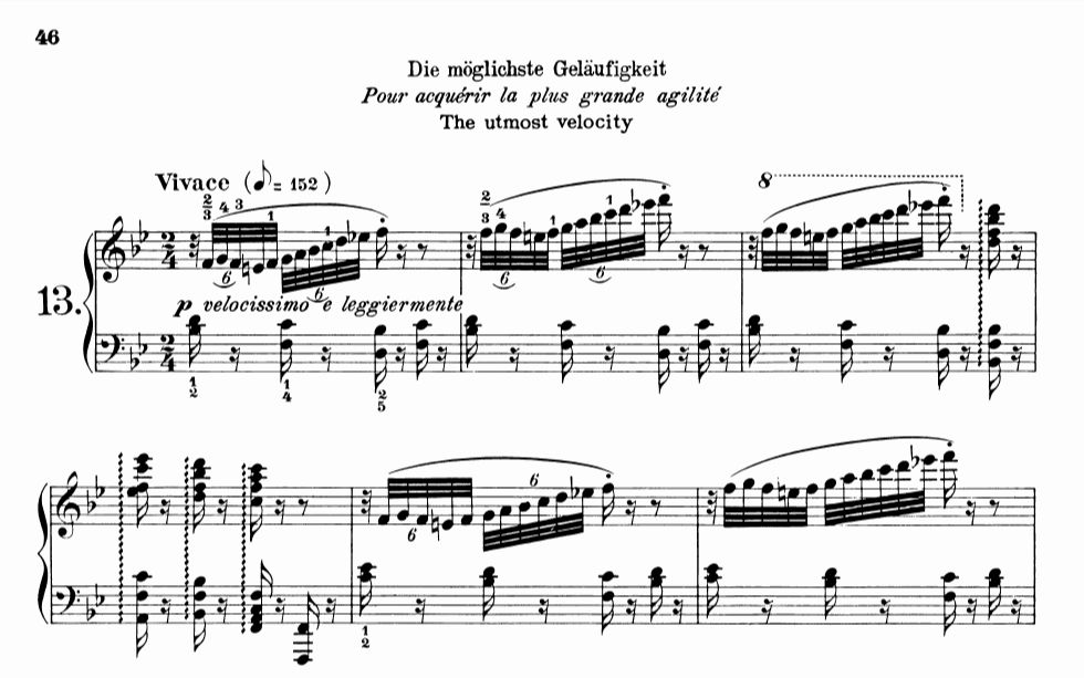 车尔尼降b大调练习曲作品740第13首溜溜球