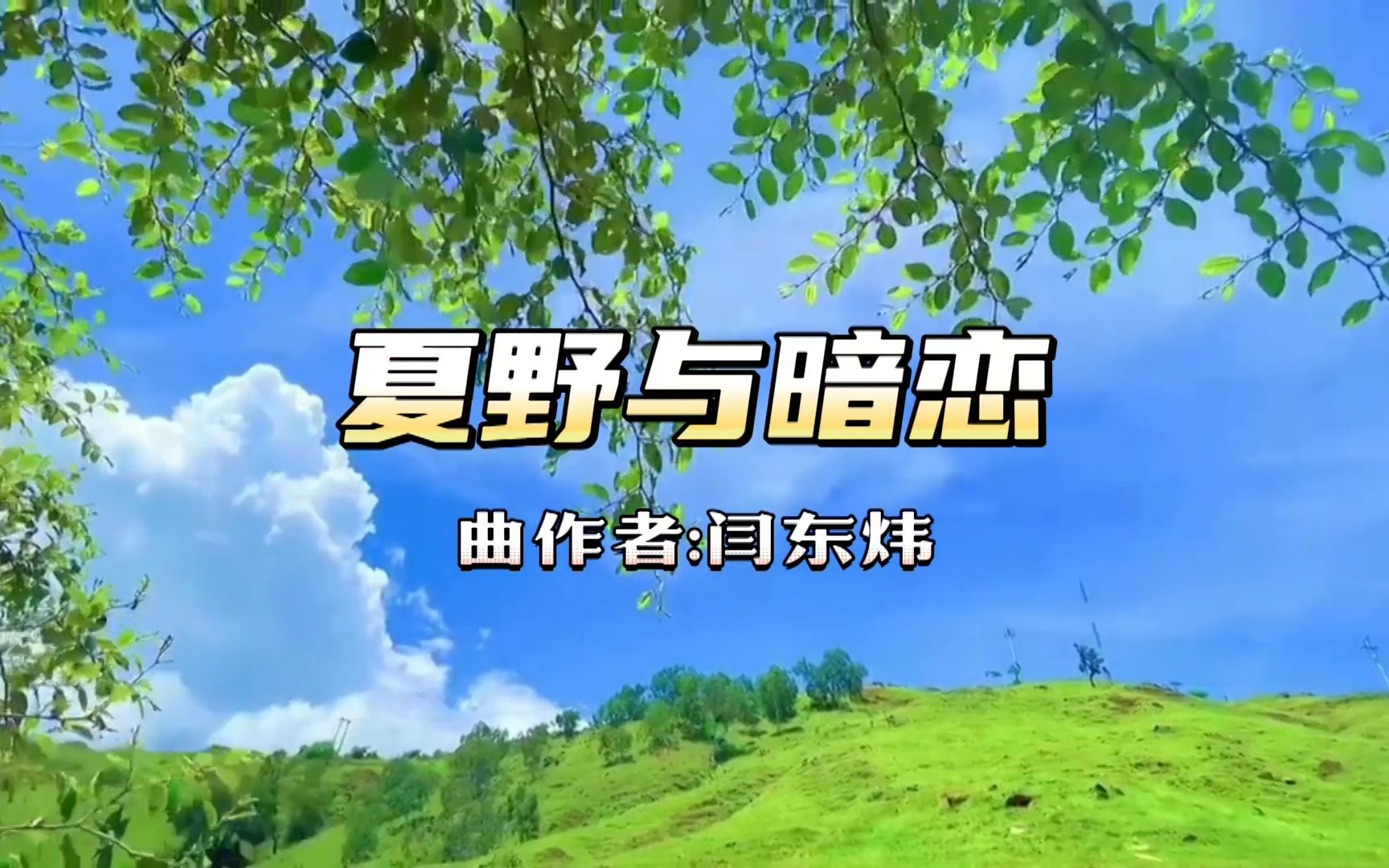 一首bgm《夏野与暗恋,曲风清新旋律温馨请享听