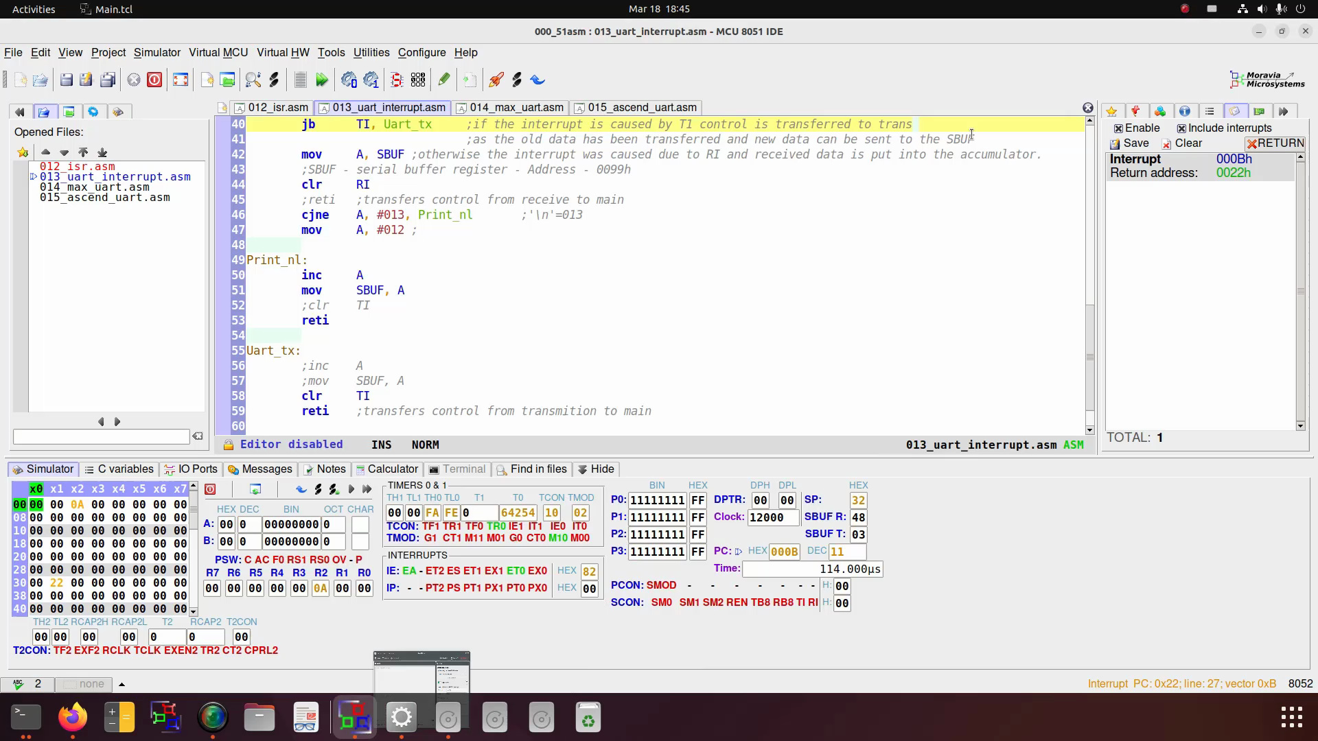 013 - mcs-51 汇编指令解读 - uart - interrupt