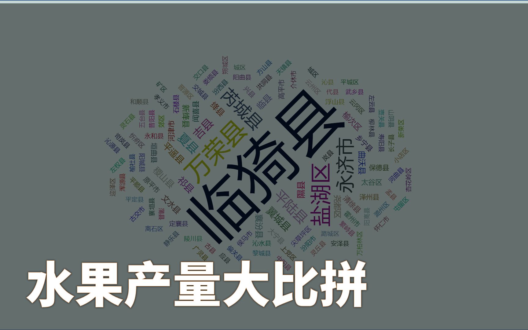 山西112区县水果产量排名,临猗县、万荣县、盐湖区谁更强?哔哩哔哩bilibili