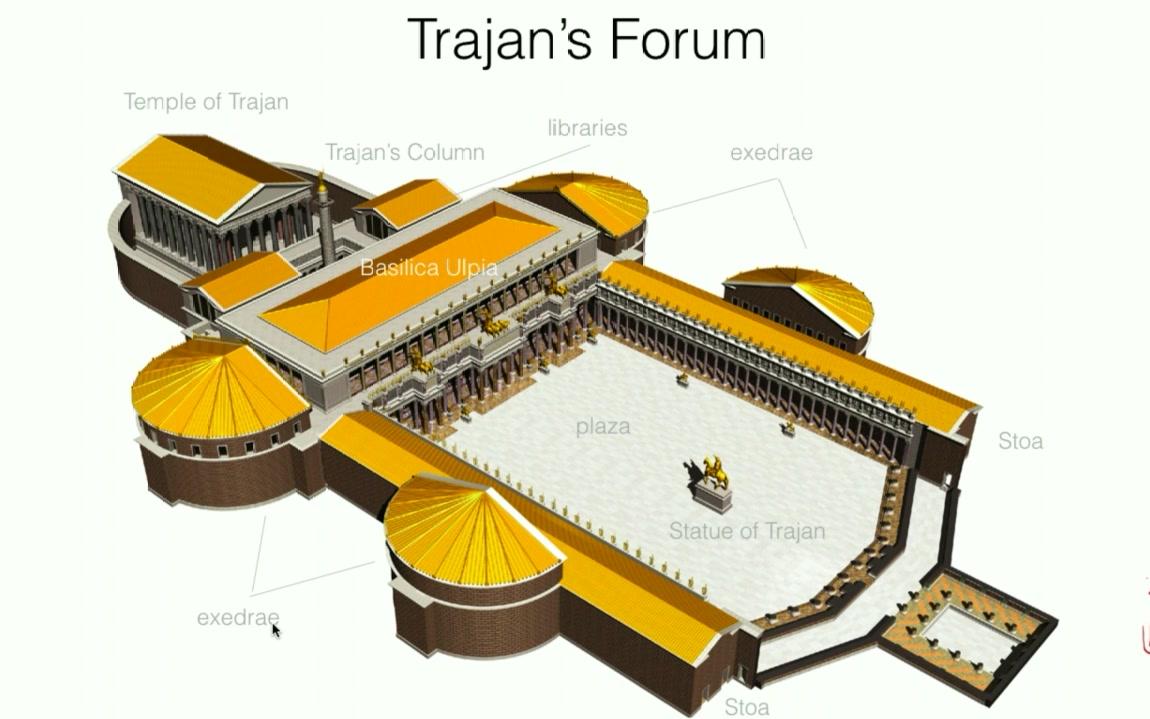 up讲【AP艺术史045】图拉真大帝记功柱+广场~ 古罗马论坛广场 forum of trajan2哔哩哔哩bilibili