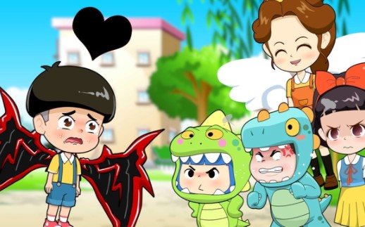 天使小贝和黑天使蘑菇头