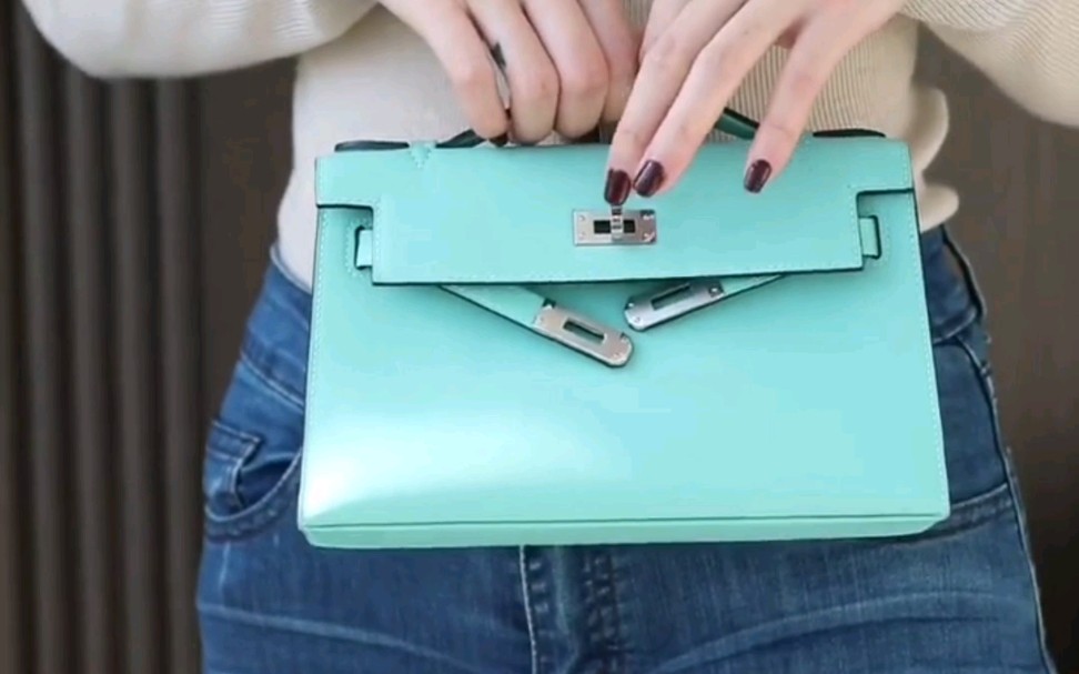 hermes爱马仕mini kelly一代 马卡蓝可单肩斜挎女包