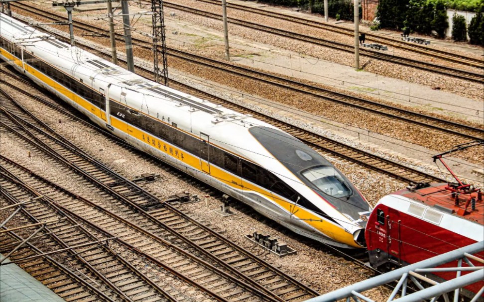 00137南京站6道发车回送首列cr400bf-j高速综合检测列车