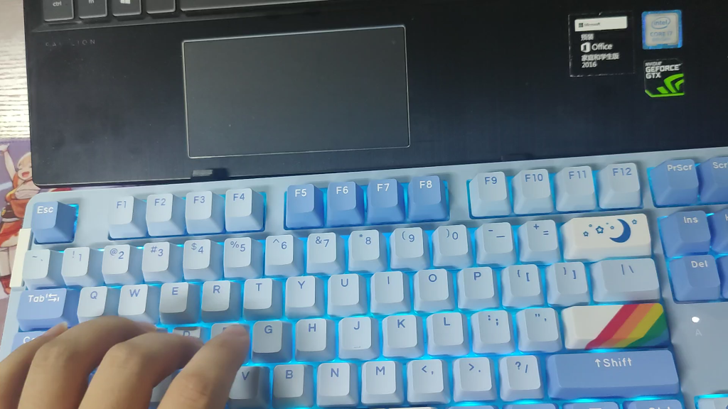 双十一活动新入手的键盘,达尔优(dareu)a87pro天空轴v3-天空版.