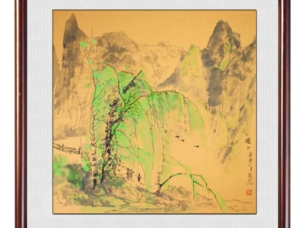 淡墨枯笔下的点线面,国画作品《渡口》#国画山水#国画教学