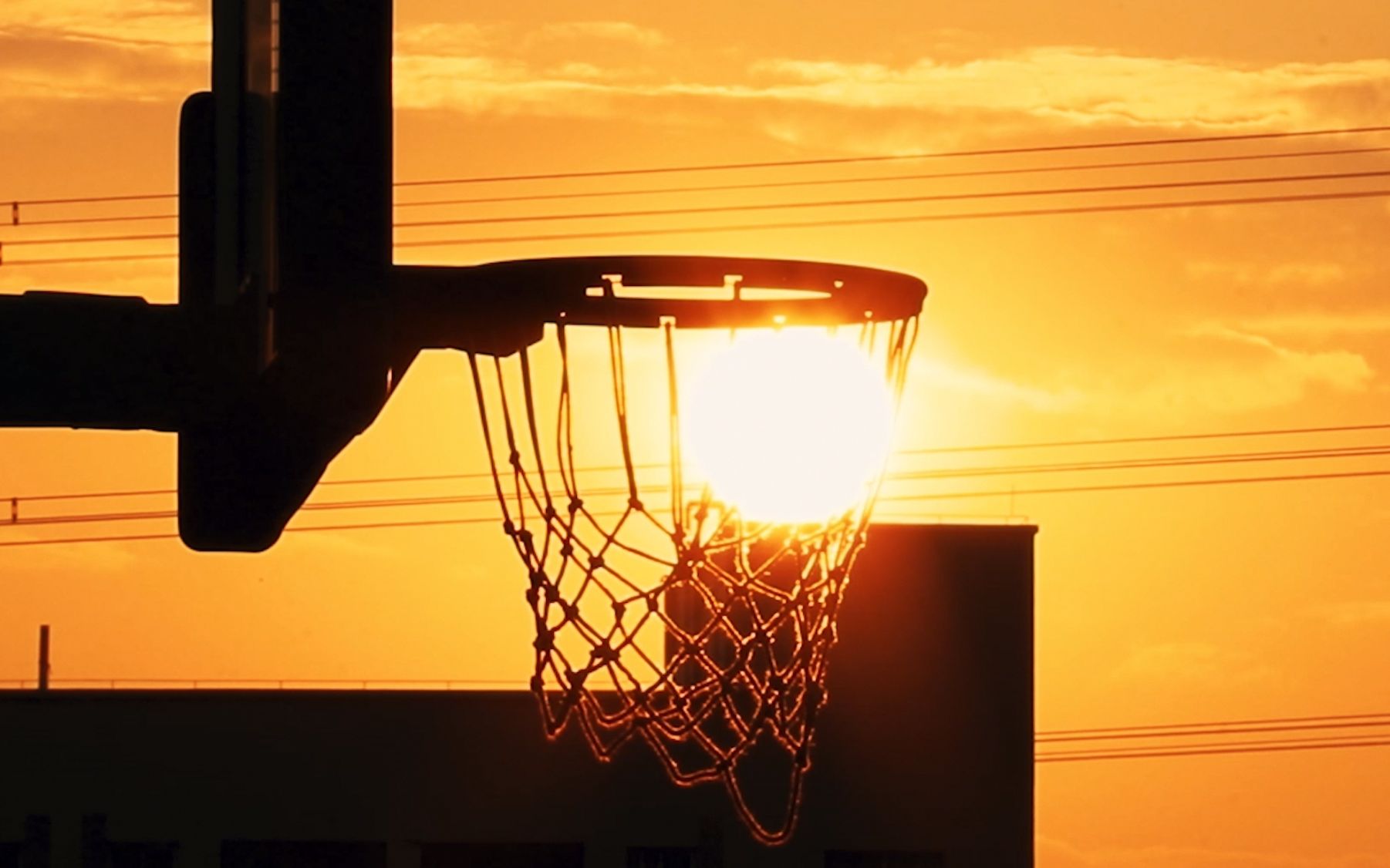 篮球框日落