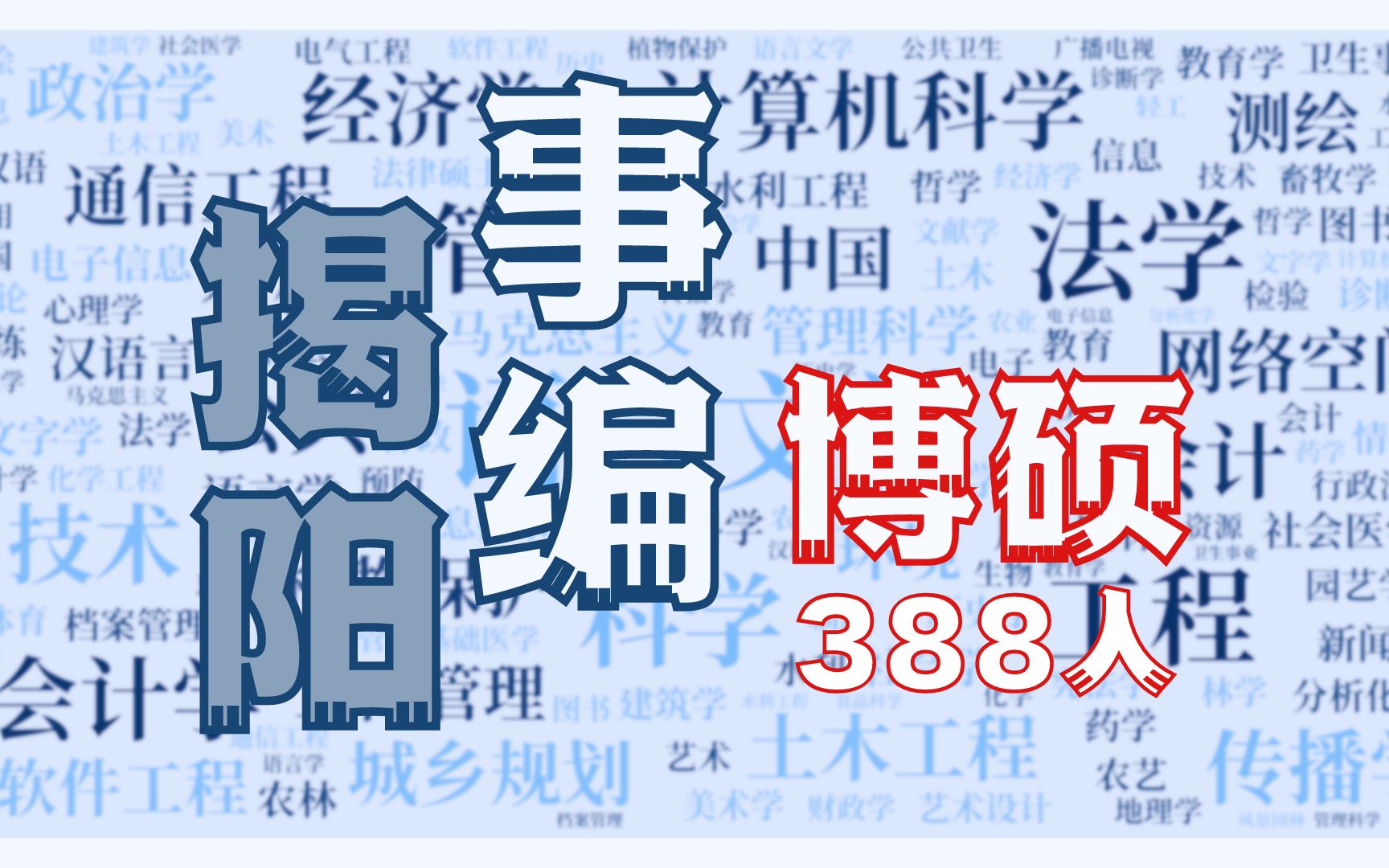 【事编】揭阳事业单位招聘博硕士研究生388人公告哔哩哔哩bilibili