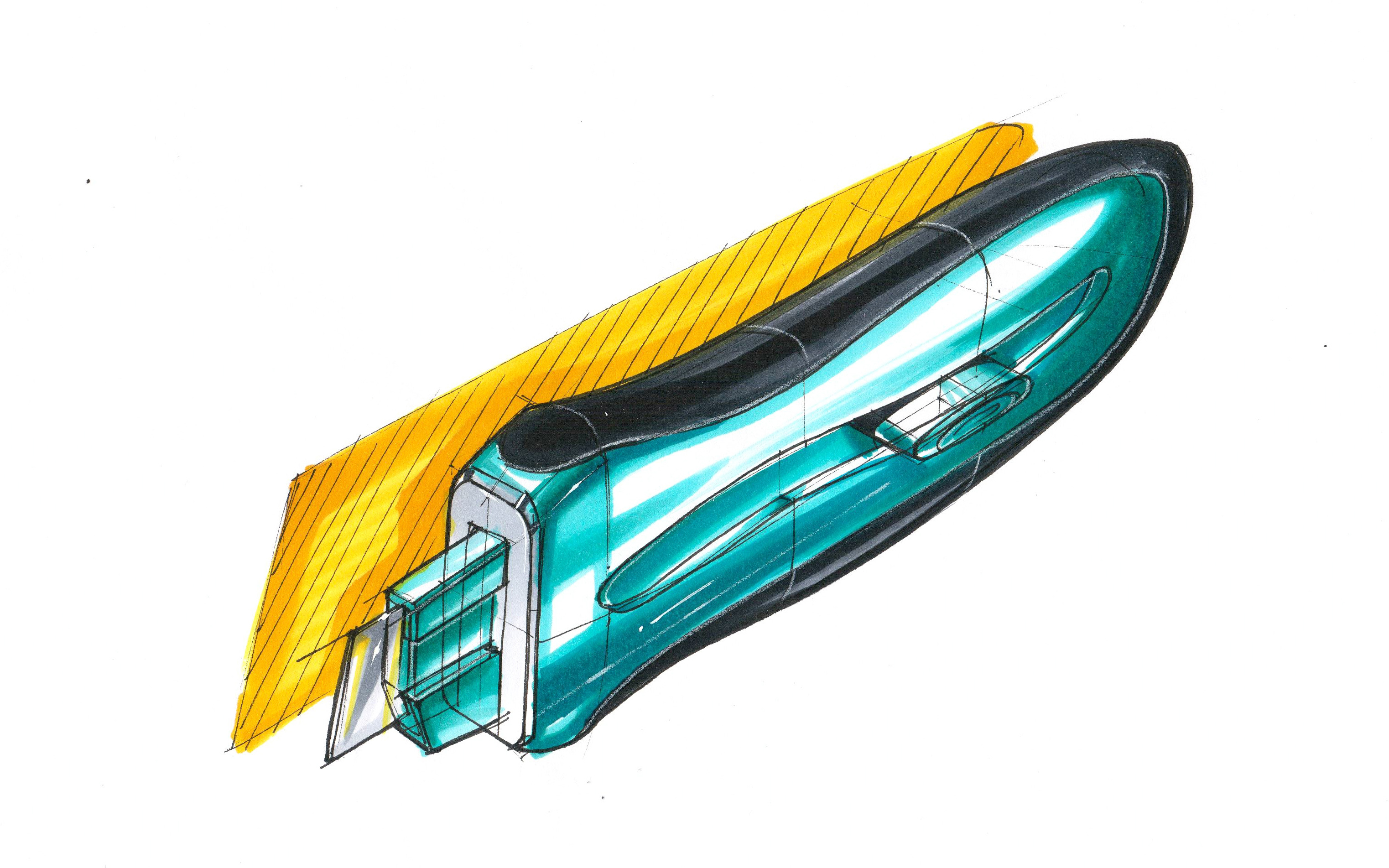 【工业设计-美工刀产品手绘】针管笔起稿上色练习_哔哩哔哩 (゜-゜)つ