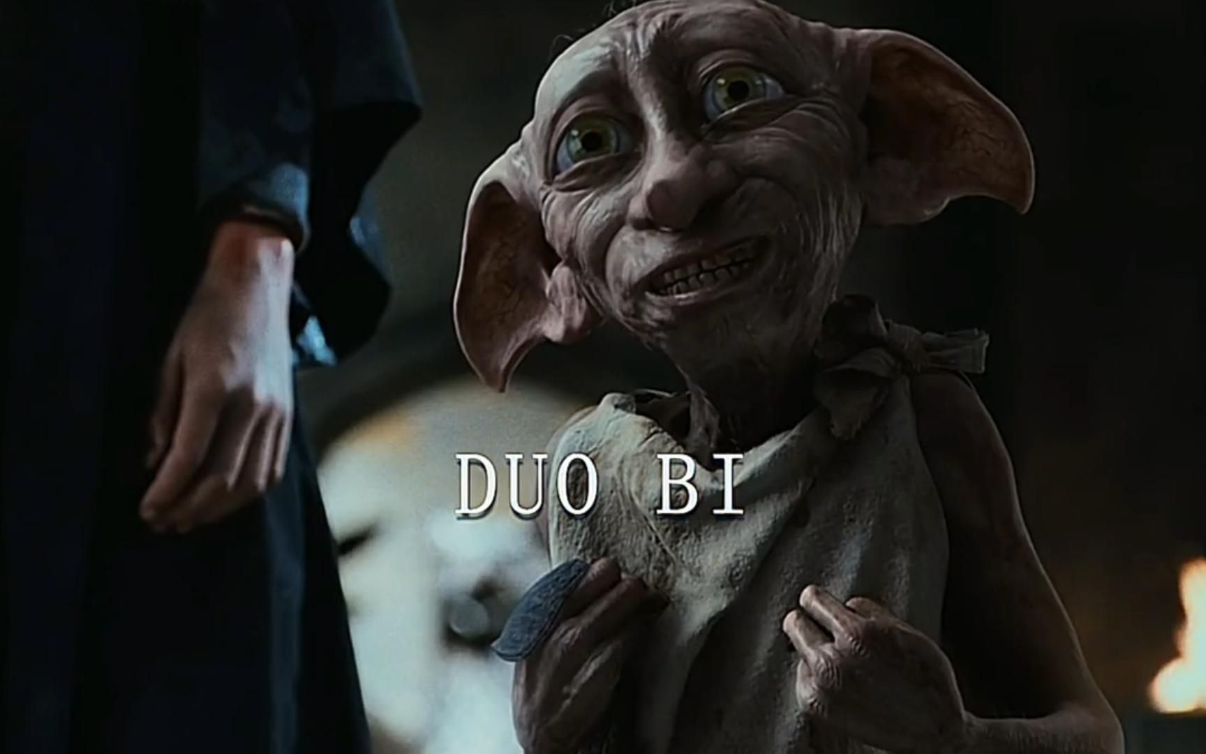 "谢谢你哈利波特,多比是一只自由的精灵了!