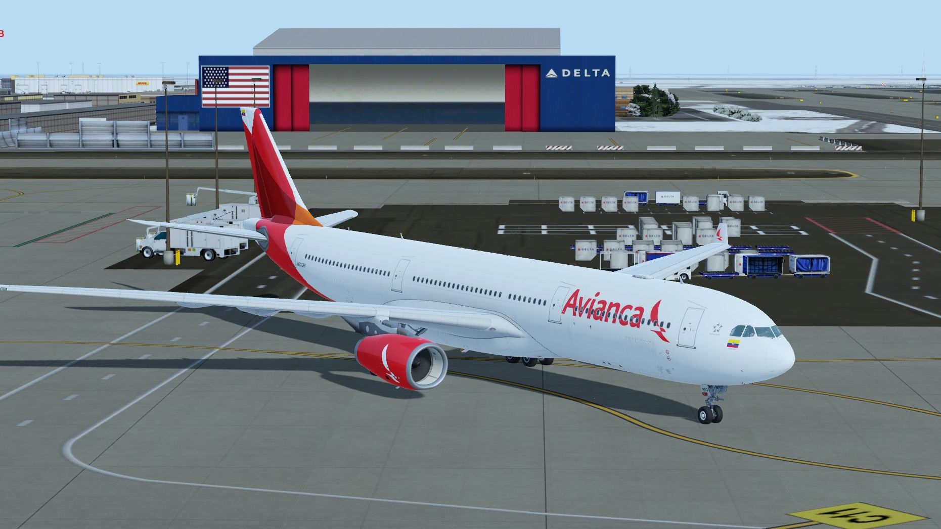 阿维安卡航空a330-343超轻落地奥兰多